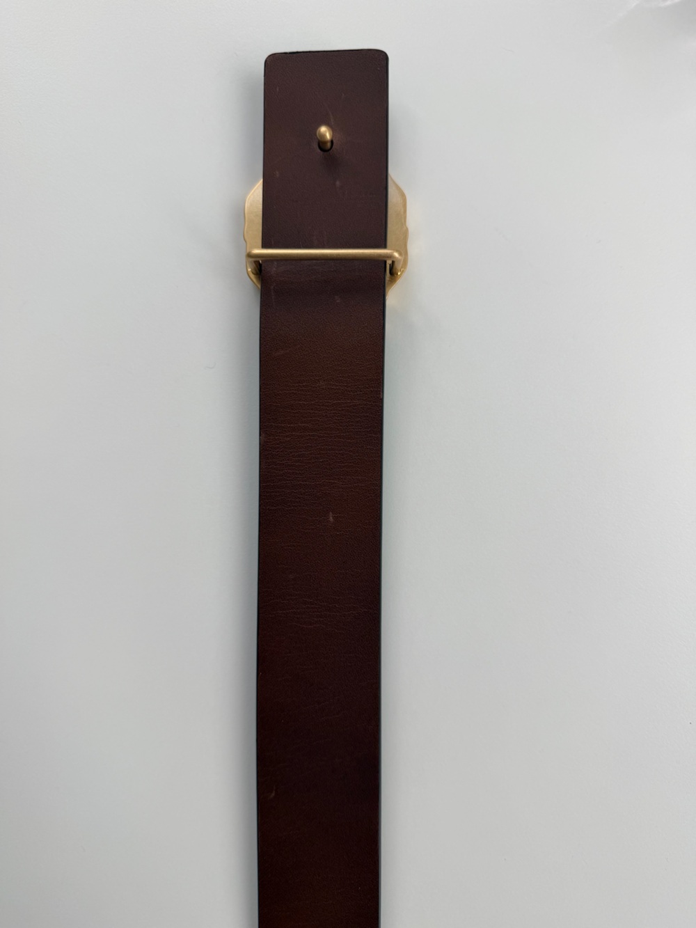 J.McLaughlin Ruby Reversible Leather Belt Black Brown Gold Bamboo Buckle Size M - Picture 5 of 11